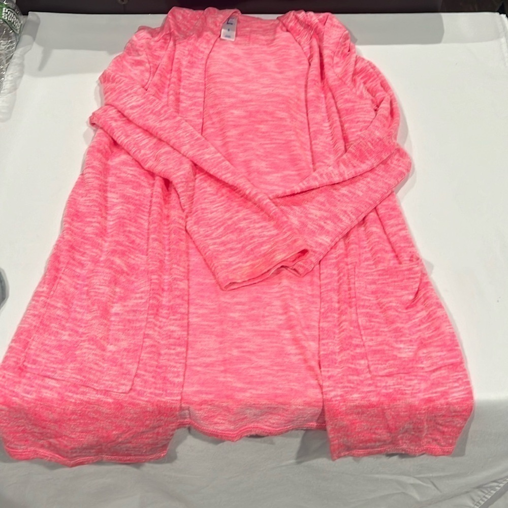 Justice hooded cardigan with pockets. Size 8.